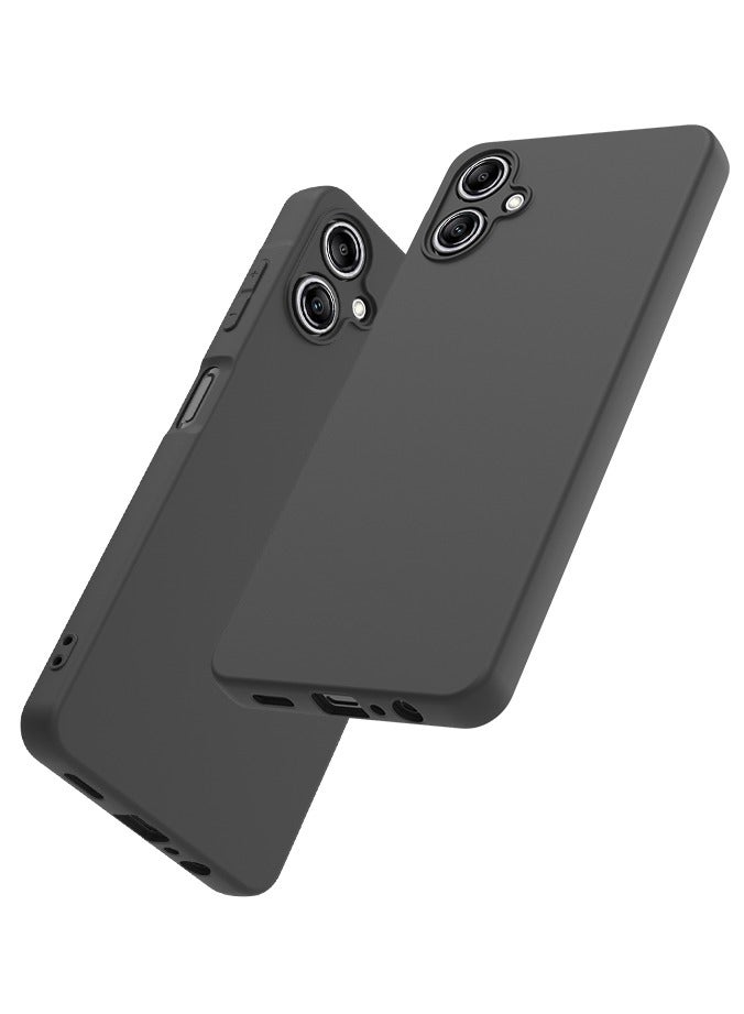 【1+1+1 مجموعات】غطاء لجهاز سامسونج جالاكسي A06 وواقي شاشة وحامل حلقة مغناطيسي من مادة البودينغ المجمدة TPU مع واقي شاشة زجاجي مقسى، حامل حلقة مناسب لجذب المغناطيس في السيارة - Image 3