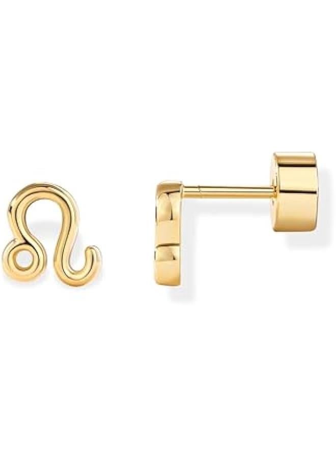 PAVOI 14K Gold Plated Sterling Silver Posts Zodiac Sign Flat Back Earring Studs | Birthday Gift for Women | Astrology Earring Pair - Image 1