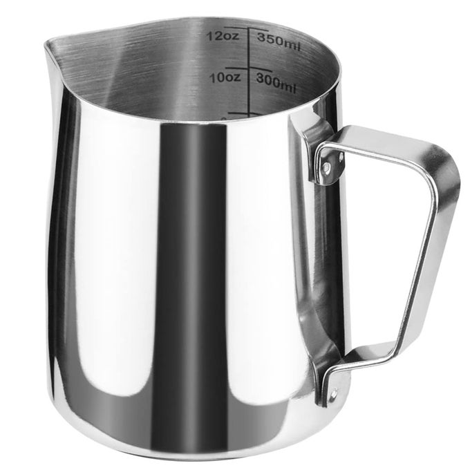 STAINLESS STEEL MILK FROTHING PITCHER CAPPUCCINO PITCHER POURING JUG ESPRESSO CUP CREAMER CUP FOR LATTE ART 12 OUNCE 350 ML