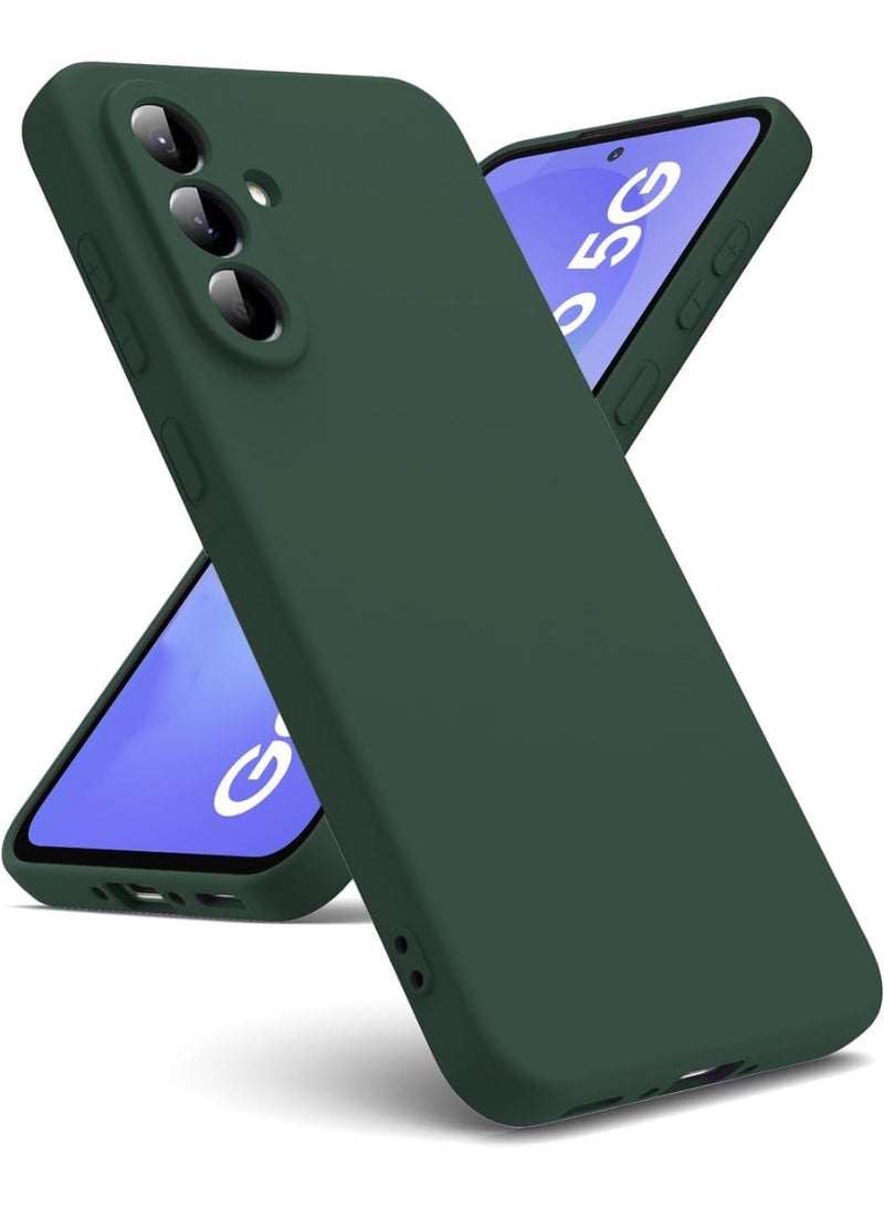 Muzz Case Compatible with Samsung Galaxy M56 5G / F56 5G, Liquid Gel Rubber Bumper Case with Soft Microfiber Lining Cushion Slim Hard Shell Shockproof Protective Cover for Samsung Galaxy M56 (Green) - Image 1