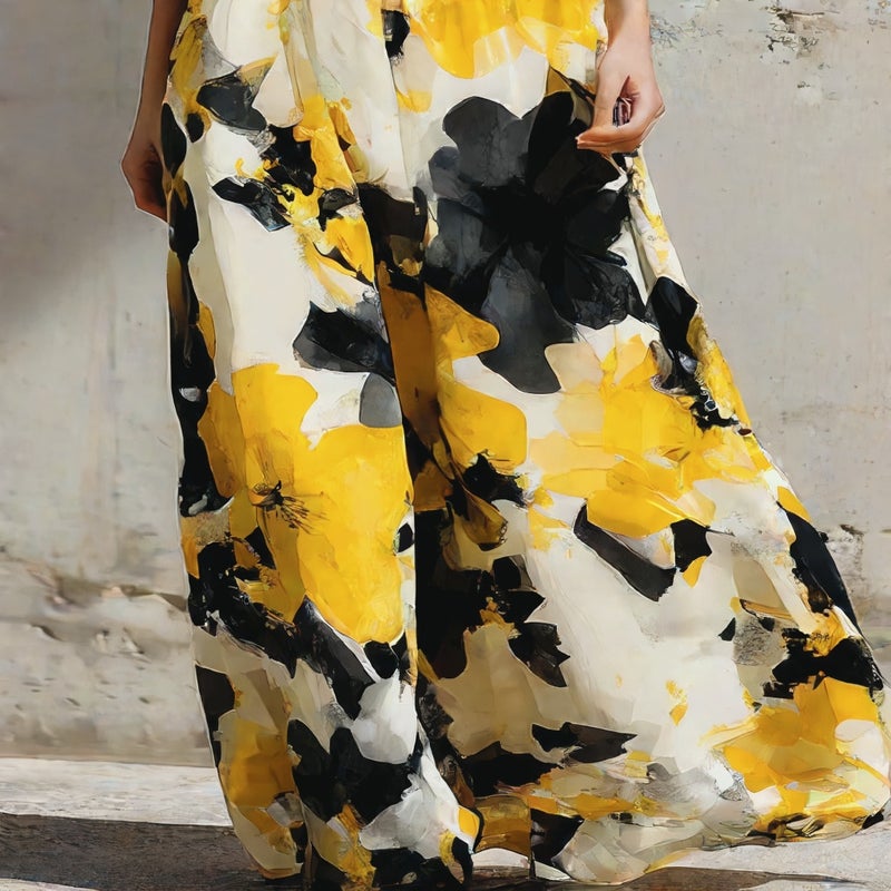 Women's Sleeveless V-Neck Bohemian Maxi Dress - Image 1