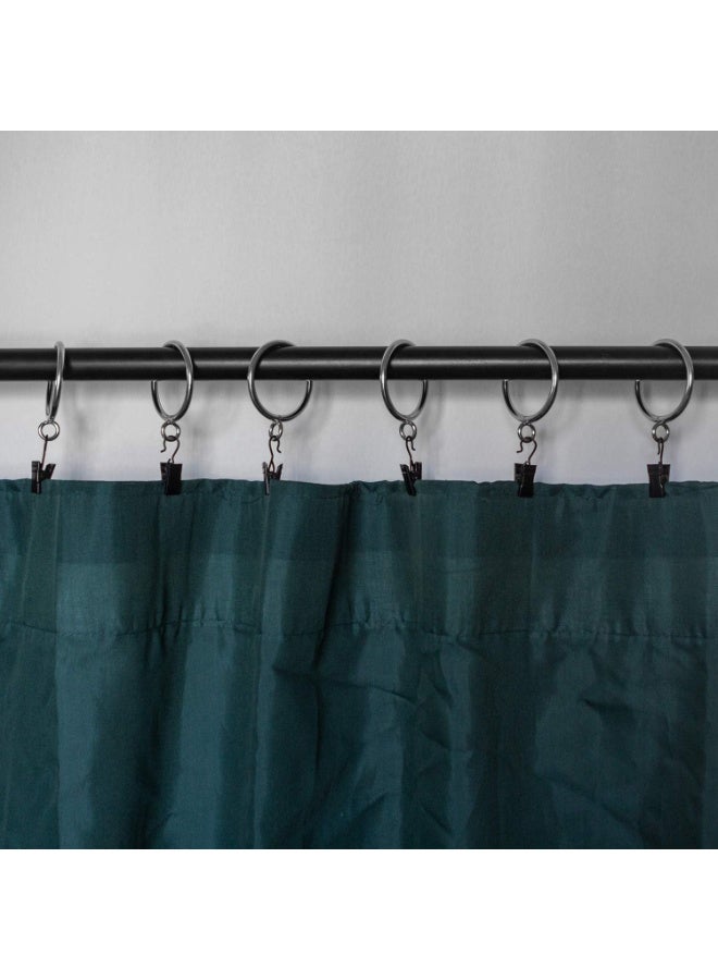 jaexest طقم 50 قطعة حلقات ستائر معدنية فضية 38 مم، حلقات تعليق ستائر ناعمة الانزلاق لقضبان الستائر حتى قطر 35 مم، إكسسوارات نوافذ متينة - Image 3