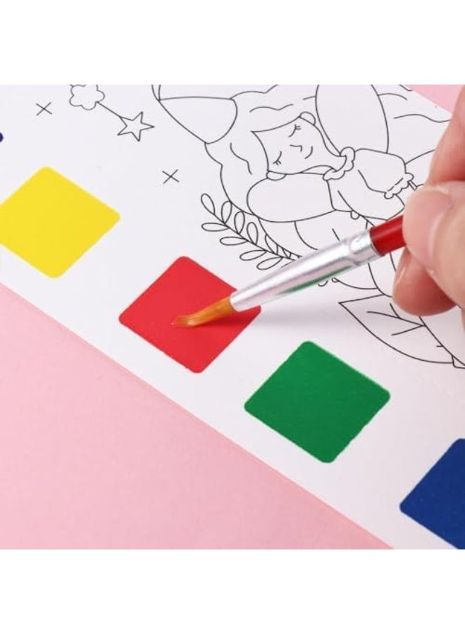 Dream Princess Watercolour Painting Notebook for Kids 12 Pages & 1 Paint Brush - Fairytale World Princess Theme, Birthday Return Gifts for Boys & Girls, Multicolour - Image 3