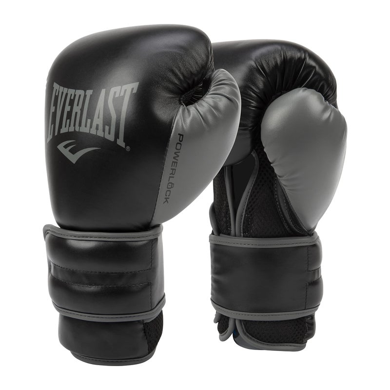 Everlast Powerlock 2 Hook Loop Boxing Gloves Fight Training Gloves Hook and Loop with Durable Hand Wrist Support Heavy Bag Fitness Training Black 16 oz - Image 2