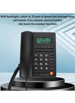 Generic Corded Landline Phone with Big on, Home Office Phone with Caller ID, Handsfree Speakerphone, LED Display, Speed ​​Dial Black PS-4728  - Image 3