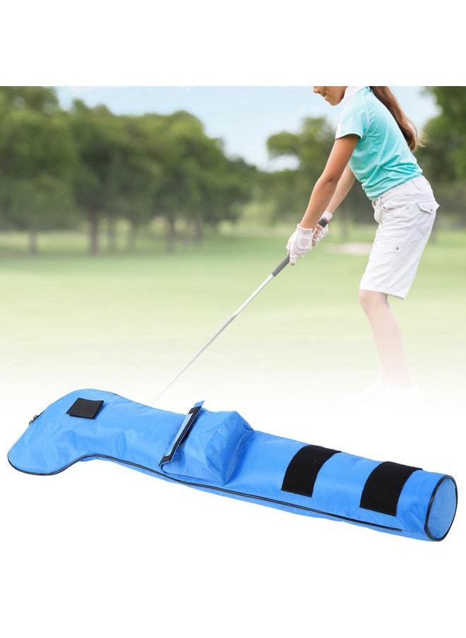 Thoraya - Nylon Portable Waterproof Children Soft Foldable Golf Club Bag for Outdoor Practice TrainingBlue - Image 1