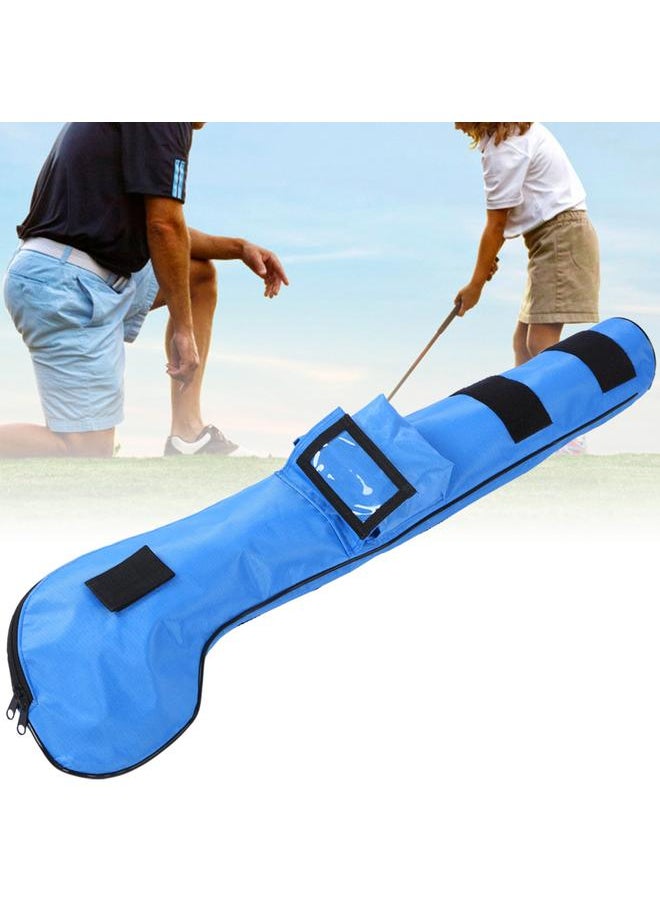 Thoraya - Nylon Portable Waterproof Children Soft Foldable Golf Club Bag for Outdoor Practice TrainingBlue - Image 1