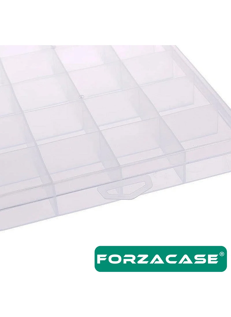 Forzacase 15 Compartment Fishing Jewelry Accessory Box Organizer with Lid - FC273