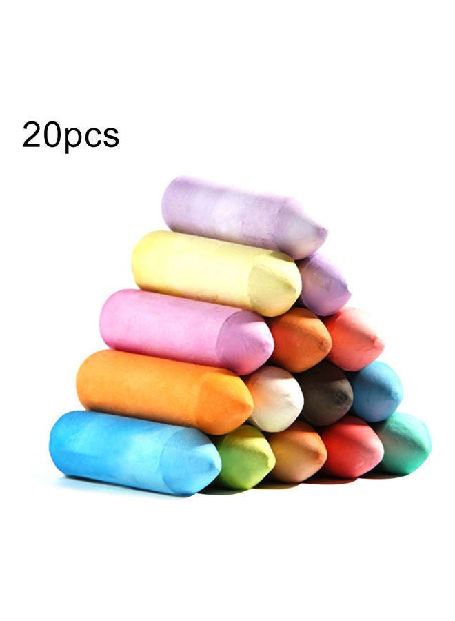 NIBEMINENT 20-Piece Dustless Chalk Set Multicolour - Image 1