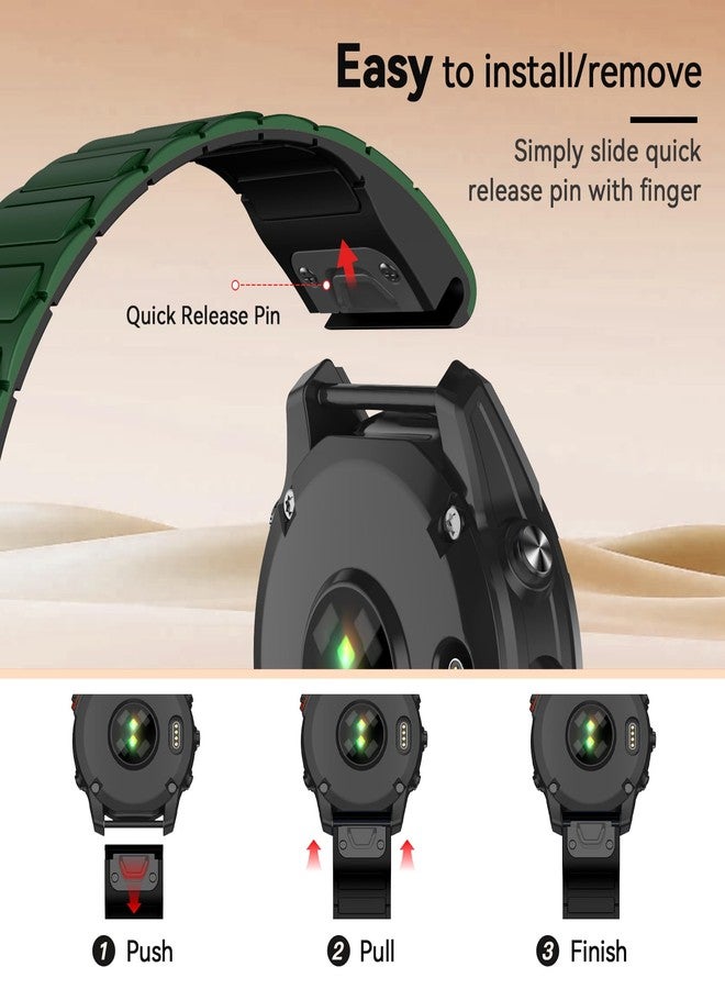 ISABAKE Watch Bands for Garmin Enduro 2/Fenix 6X/Fenix 5X, 26mm QuickFit Magnetic Silicone Strap for Fenix 8 51mm/Fenix 7X - Image 4