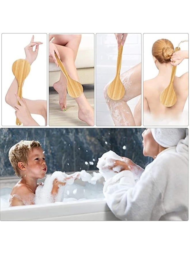 NKX Massage Back Brush Bamboo Boar Bristle Dry Brush for Skin Long Handle Bath Brush Custom Exfoliating Body Brush for Shower - Image 4