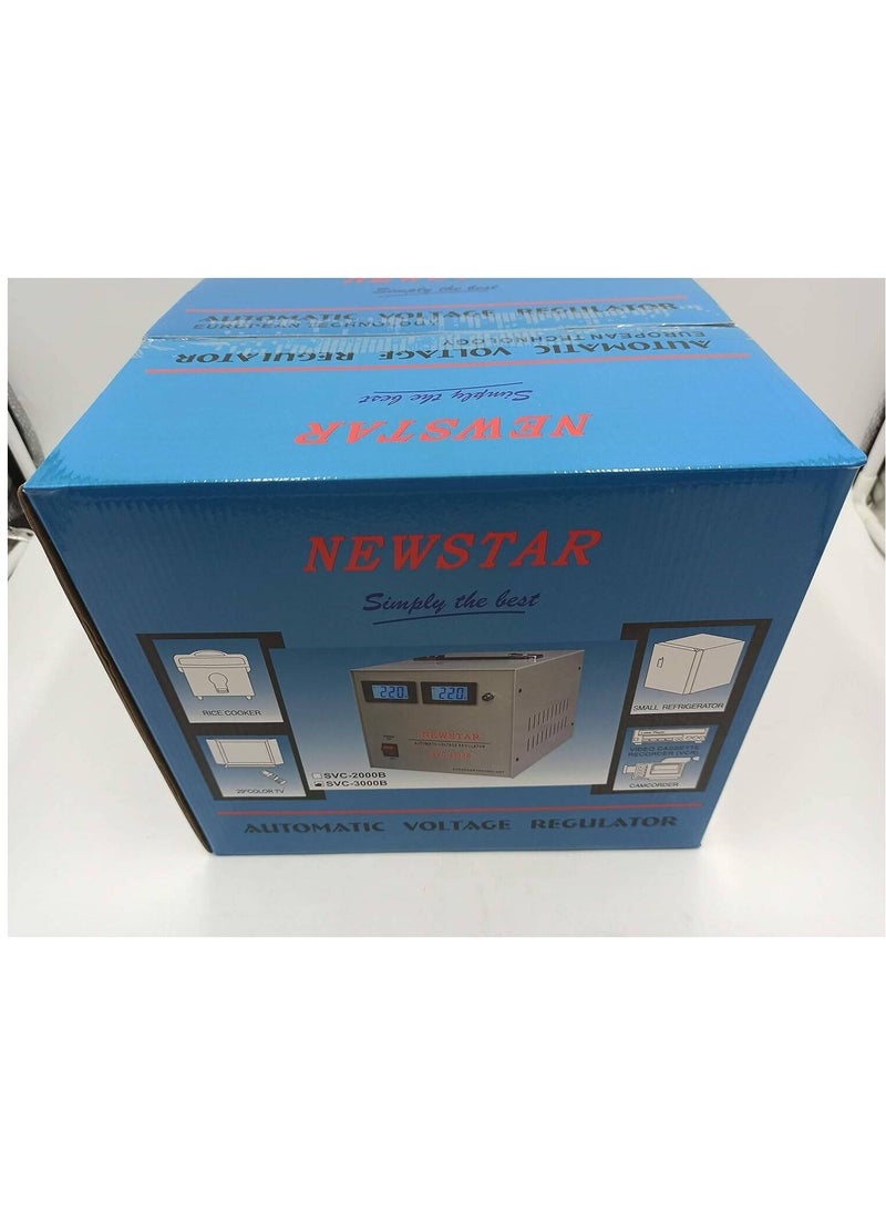 NEWSTAR Newstar Svc-3000B Power Regulator Stabilizer, LCD Display, Servo Motor Technology, 1500 Watts Max Surge, 50/60Hz Frequency, 3000 VA / 2200 Watts | Svc-3000B  - Image 3