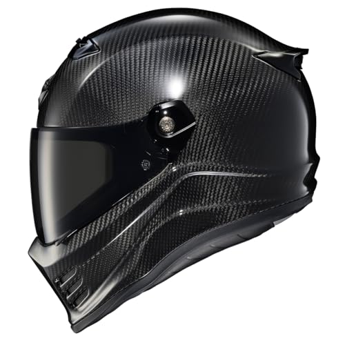 ScorpionEXO Covert FX Carbon Fiber Full Face Motorcycle Helmet Street Fighter Style Bluetooth Ready Speaker Pockets DOT ECE Solid Gloss Black 2XLarge - Image 1