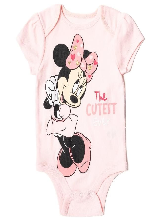 Disney Disney Minnie Mouse Infant Baby Boys or Girls 3 Piece Outfit Set: Pants Bodysuit Hoodie Grey/Pink 6-9 Months  - Image 5