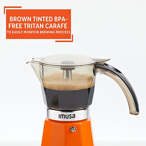 IMUSA 6 or 3cup Electric Espresso Maker, Orange - Image 4