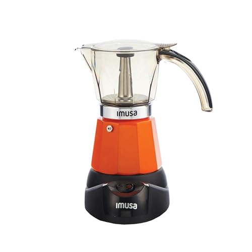 IMUSA 6 or 3cup Electric Espresso Maker, Orange - Image 1
