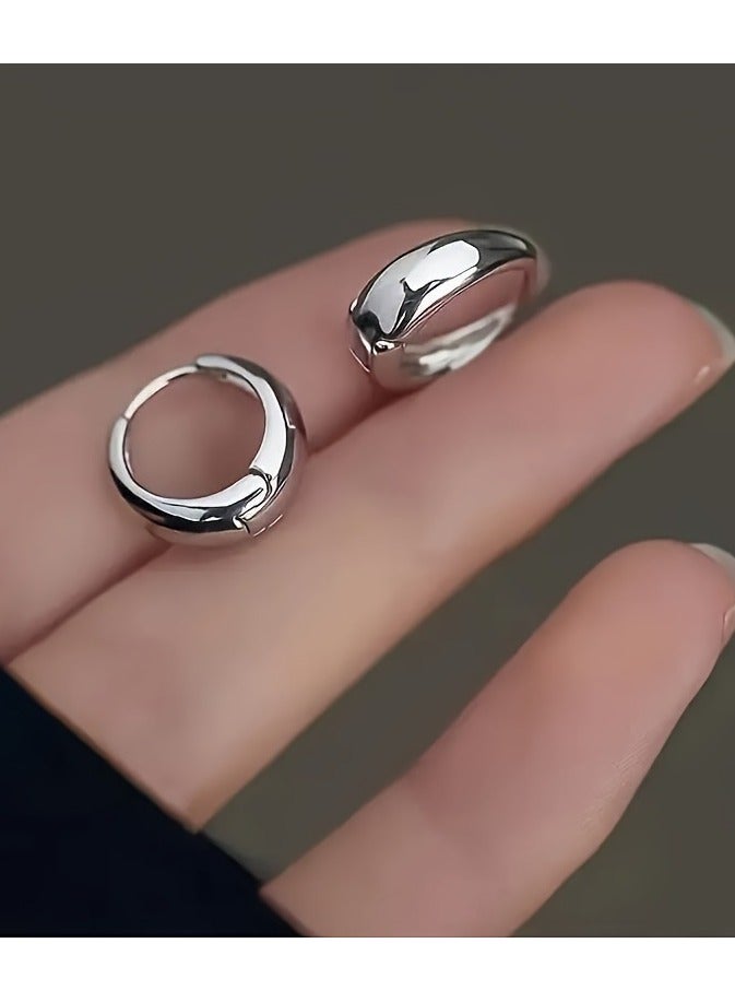 3 Pairs Silver Hoop Earrings Set for Women Trendy  Plated Hoop Earrings Small Huggie Hoops Earring Sets for Multiple Piercing Silver Earring Stack Dainty Earrings for Girls Gift  - Image 4
