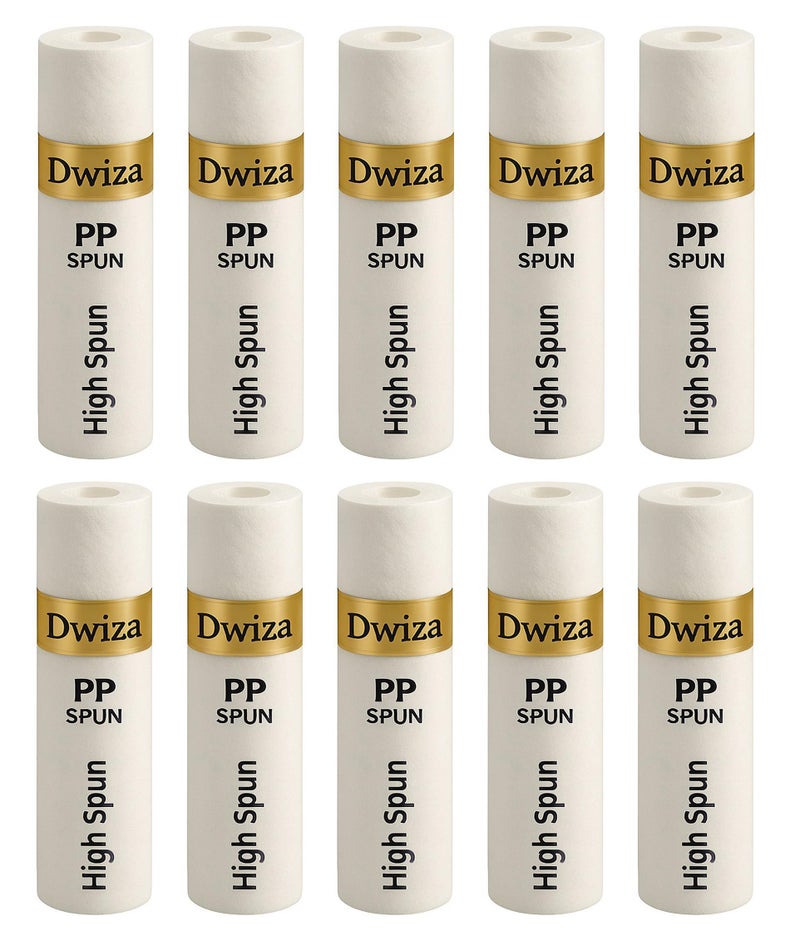Dwiza Enterprise 10 Inch PP Spun Water Filter Candle | 5 Micron High Density Pre Filter Cartridge for RO Water Purifier | Sediment Filter Candle Compatible with All RO/UV/UF Systems | Pack of 10 - Image 1