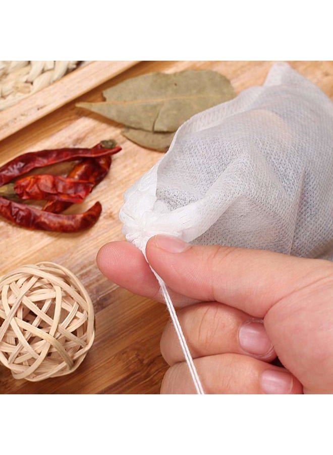 Fenshine 100Pcs Large Tea Bag - Disposable Empty Tea Filter Bags No Mess Mesh Bags with Drawstring for Concentrate/Iced Coffee, Herb, Loose Leaf Tea - Image 5