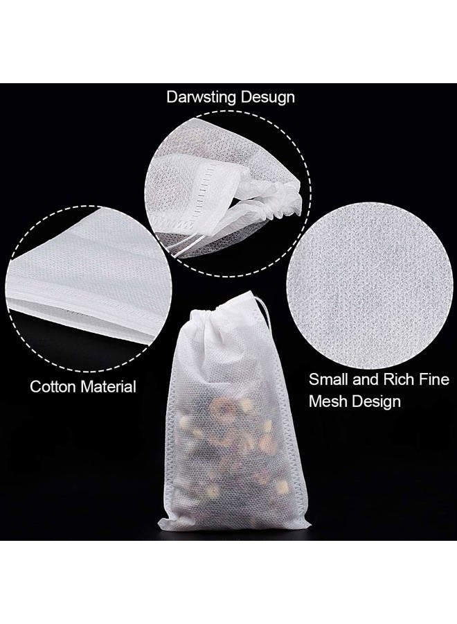 Fenshine 100Pcs Large Tea Bag - Disposable Empty Tea Filter Bags No Mess Mesh Bags with Drawstring for Concentrate/Iced Coffee, Herb, Loose Leaf Tea - Image 3