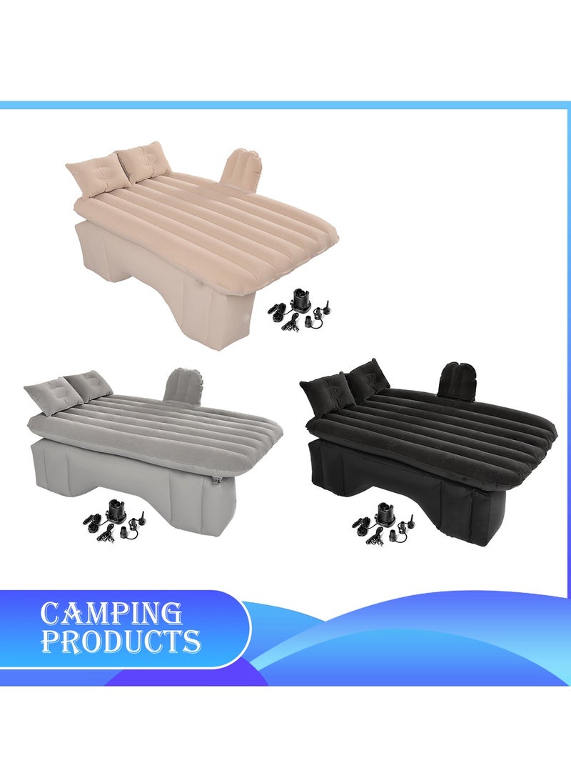 Manful Inflatable Mattress with Pump Portable Outdoor Air Mattress Foldable Single Thickened Flocking Mattress for Outdoor and Home  - Image 2