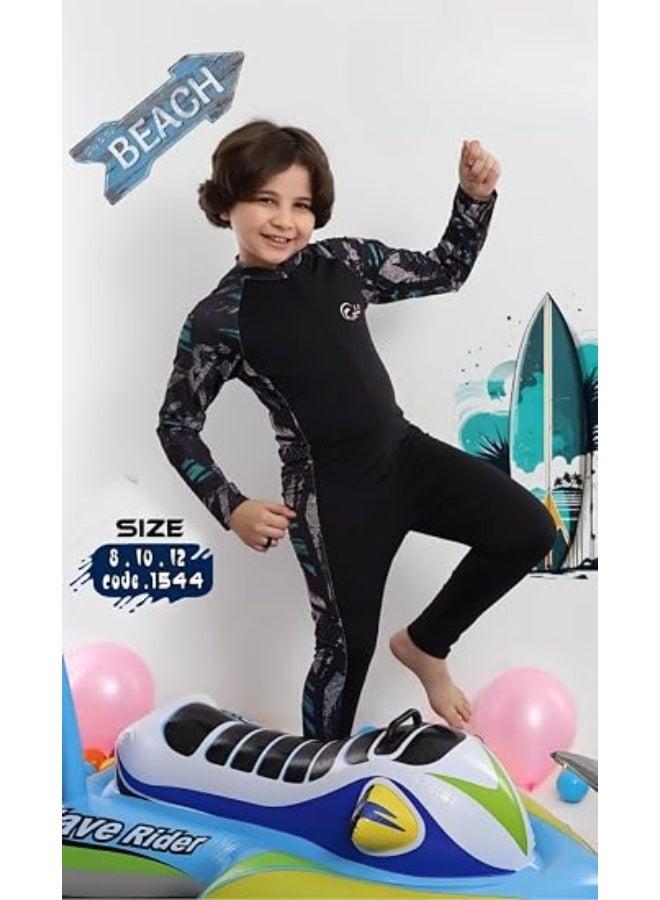 Boys' Black Quick-Dry Swim Shorts – Comfortable Sports Design for Freedom of Movement | Suitable for Beach, Pool and Water Activities | Code 1544 - Image 3