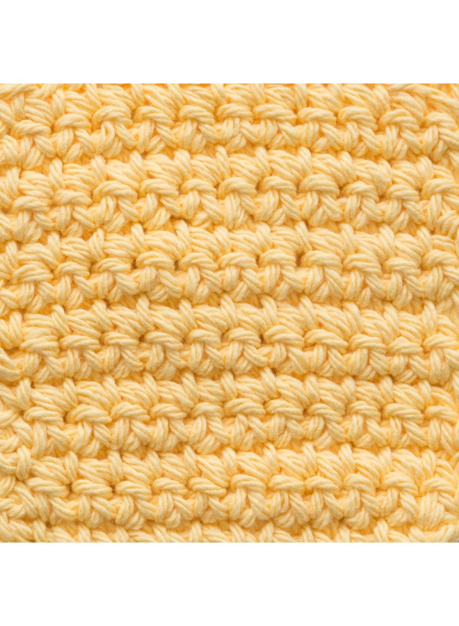 Lily Sugar 'N Cream The Original Solid Yarn, 2.5oz, Medium 4 Gauge, 100% Cotton - Yellow - Machine Wash & Dry - Image 3