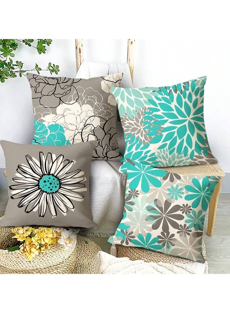 Cushion Cover Set Of 4 Pieces, Bright And Solid Colors, Size 45 Cm X 45 Cm, Without Filling. - Image 4