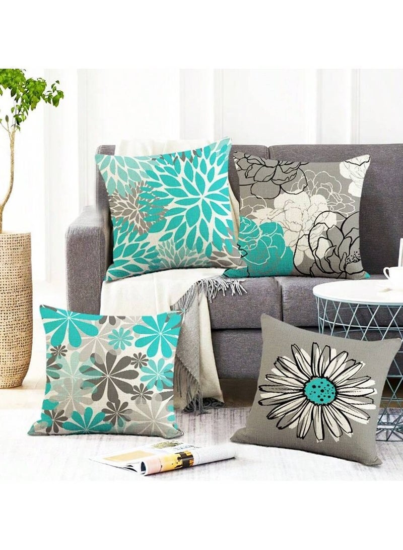 Cushion Cover Set Of 4 Pieces, Bright And Solid Colors, Size 45 Cm X 45 Cm, Without Filling. - Image 3