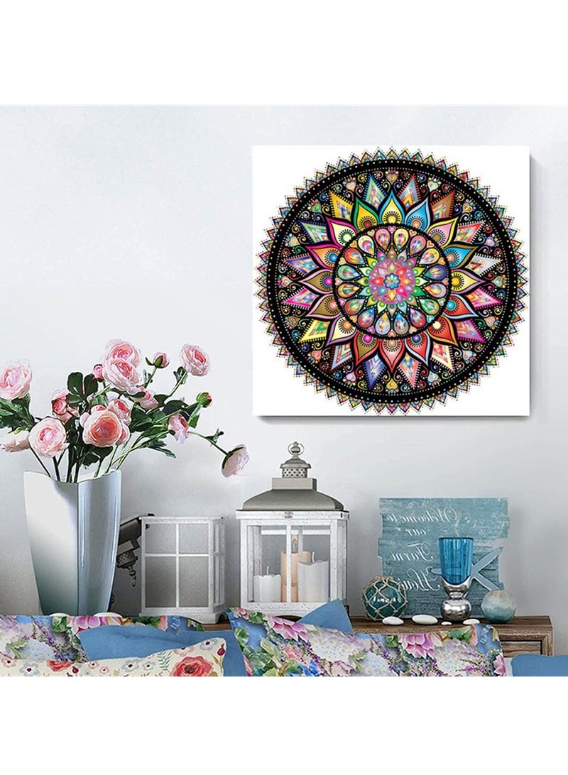 KASTWAVE أطقم لوحات الماس مانديلا 5D ، فن الماس DIY كامل الحفر تطريز خياطة للصناعات اليدوية ، فن الماس DIY للرسم لتزيين الجدران والمكاتب في المنزل ، 30×30 سم - Image 2