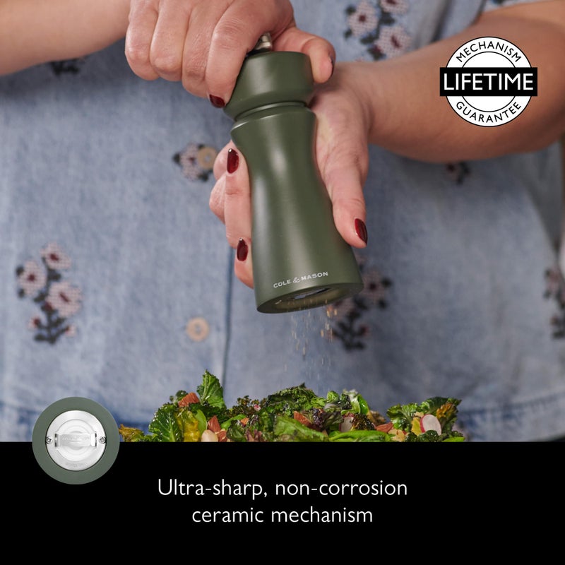 Cole & Mason Kenton Salt and Pepper Mill - Manual Refillable Grinder with Adjustable Ceramic Mechanism - Dining Accessory for Seasoning - Kitchen Tool for Everyday Use - 6 Inch, Rosemary - Image 3