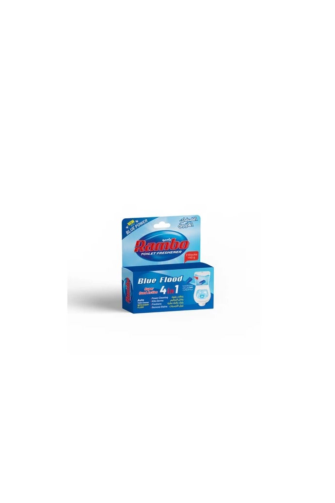El Helal & Silver Star Rambo Flood Blue Card Toilet Cleaner, 2-Pack, Colorless (6221999109503) 