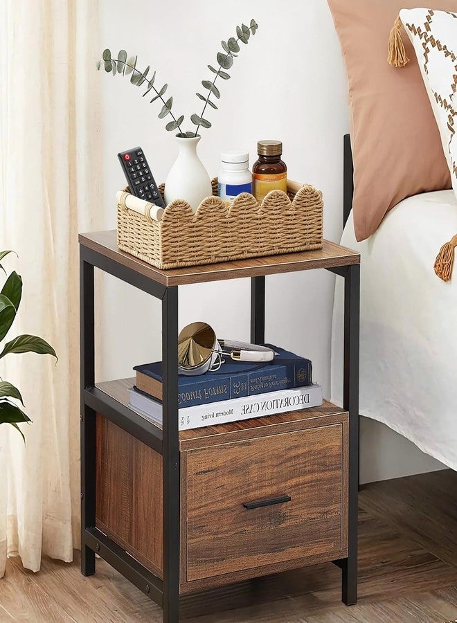 EITMOW Paper Rope Bathroom Basket Organizer, Scalloped Edge Toilet Tank Storage Basket with Wooden Handles, Wicker Toilet Paper Basket for Bathroom Countertop, Over Toilet Tank Shelf Decor (Beige, L) - Image 4