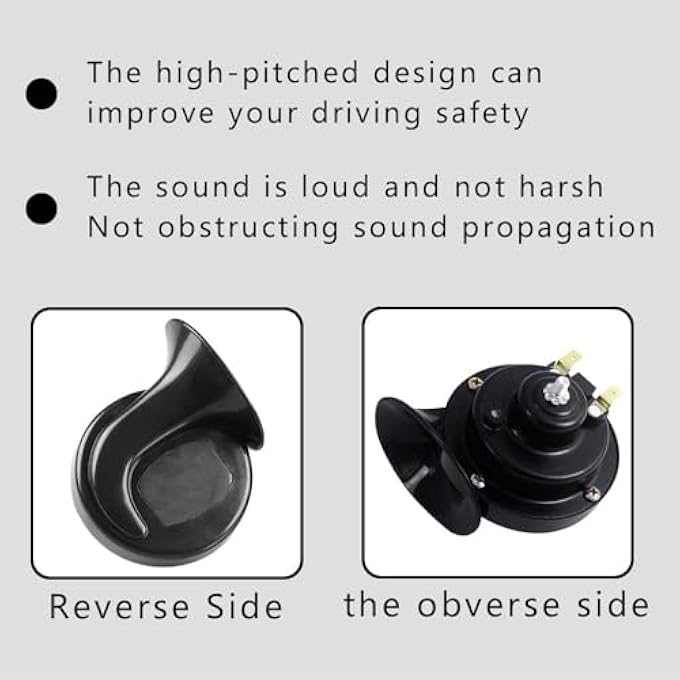 Khazna 2 Pcs HornHigh And Low Note Twin Tone Dual Horn Train Horn Kit Auto Electric Snail Horn For All Vehicles Motorcycles 12 Volt - Image 5