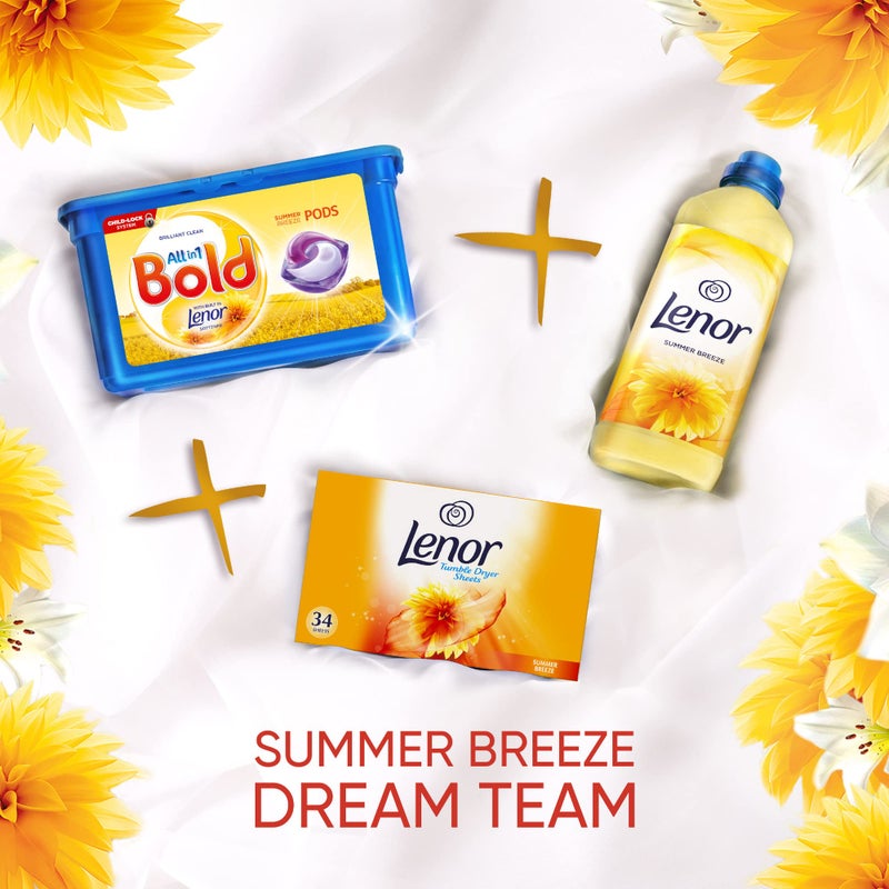 Lenor Tumble Dryer Sheets 34 Sheets Summer Breeze - Image 4