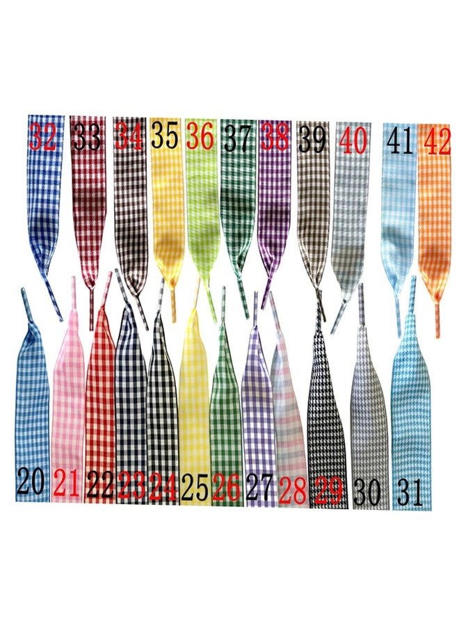 Goodlace 1 Inch Wide Fantastic Flat Checkered Shoelaces Fabric Ribbon Plaid Shoe Laces for Sneaker Sport Shoes 47/55 Inch, No5 Black, 47In/120cm - Image 3