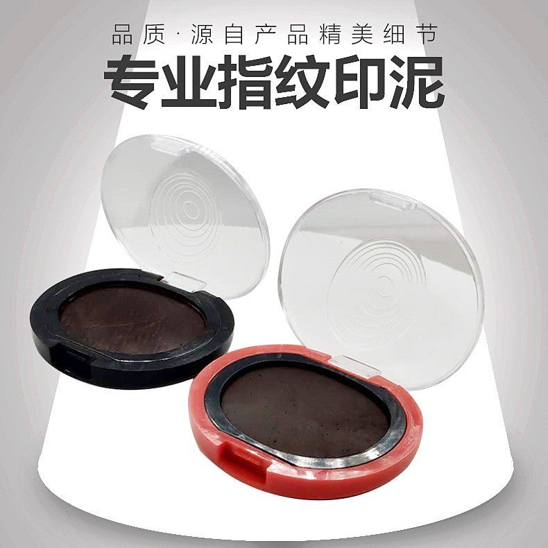 Professional Fingerprint Ink Pad, Fingerprint Red Ink Pad, Black Quick-Drying Safety Ink Box, Small Size, Portable And Easy To Wipe - Image 3