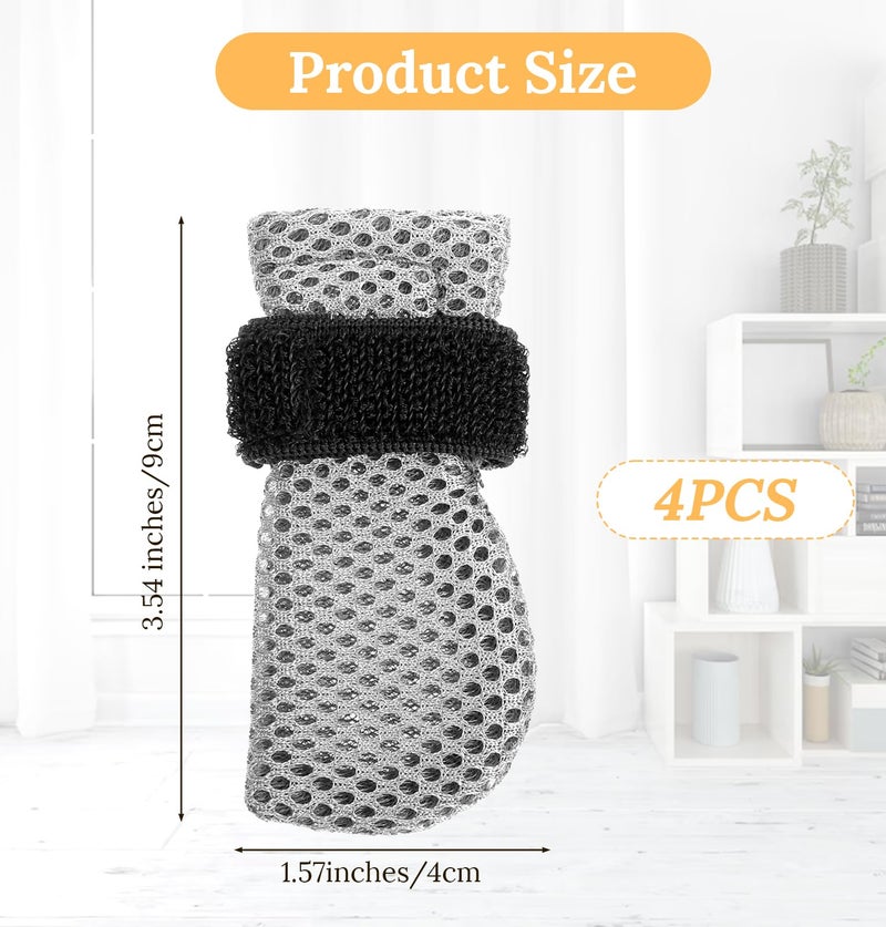 YBEATY 4 Pcs Cat Boots Anti Scratch Mittens Gloves Adjustable Cat Claw Protectors Foot Covers Mesh Breathable Cats Shoes to Prevent Scratching for Pet Bathing Feeding Cutting Nail Trimming - Image 2