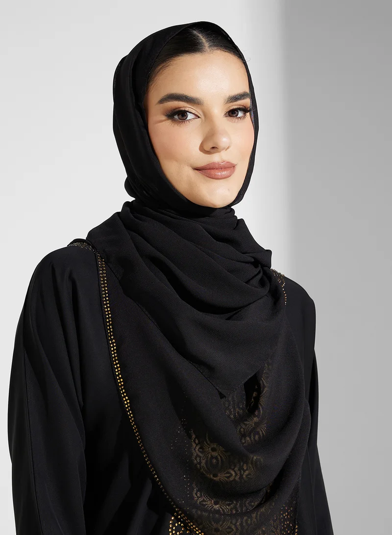 ارابيان كلوزيت عباية مفتوحة مطرزة بحزام