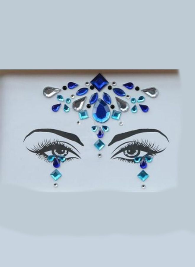 Luminous Mermaid Princess Face Gems Crystal Sticker