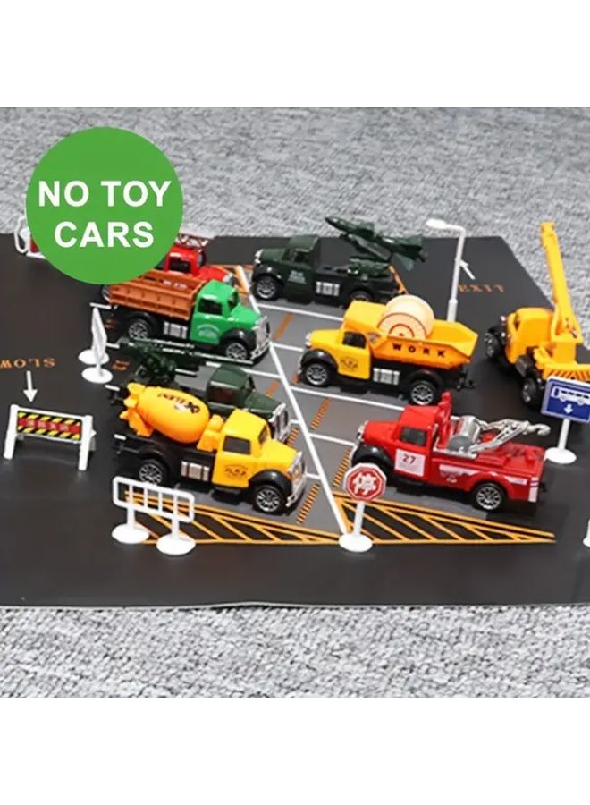 Small Size Parking Lot Game Map Set With 28 Road Signs Educational Toy Mat - Image 5