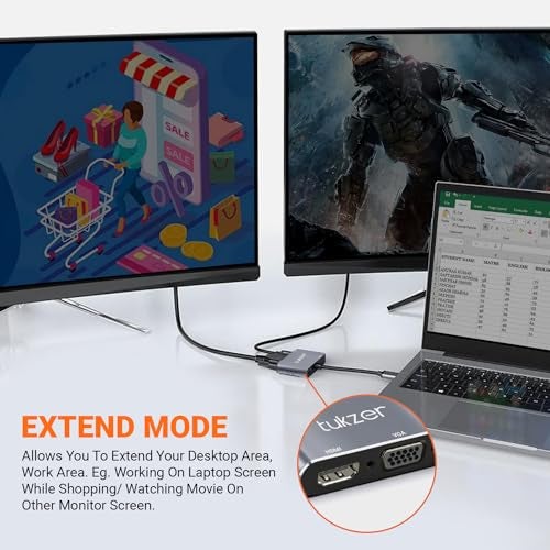 Tukzer 4-in-1 Type-C Hub to HDMI 4K@30Hz, VGA 1080P@60Hz, USB 3.0 Data, 100W PD, MultiPort Adapter Compatible with MacBook Pro Air iPad, Dell, Samsung Galaxy & Other Type-C Device - Image 3