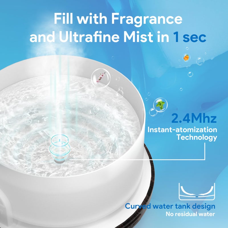 ASAKUKI 500ml Premium, Essential Oil Diffuser with Remote Control, 5 in 1 Ultrasonic Aromatherapy Fragrant Oil Humidifier Vaporizer, Timer and Auto-Off Switch Brown - Image 3