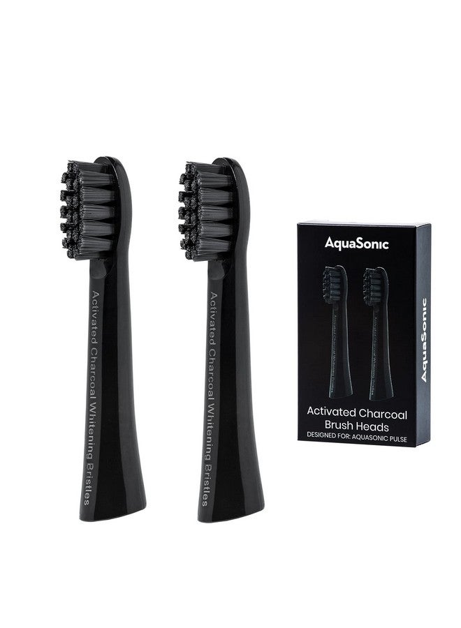Aquasonic Pulse Activated Charcoal Replacement Brush Heads Ultra Whitening Brush Heads 2X Whitening & Stain Remover Compatible Only With Aquasonic Pulse 2 Pack (Black) - Image 2