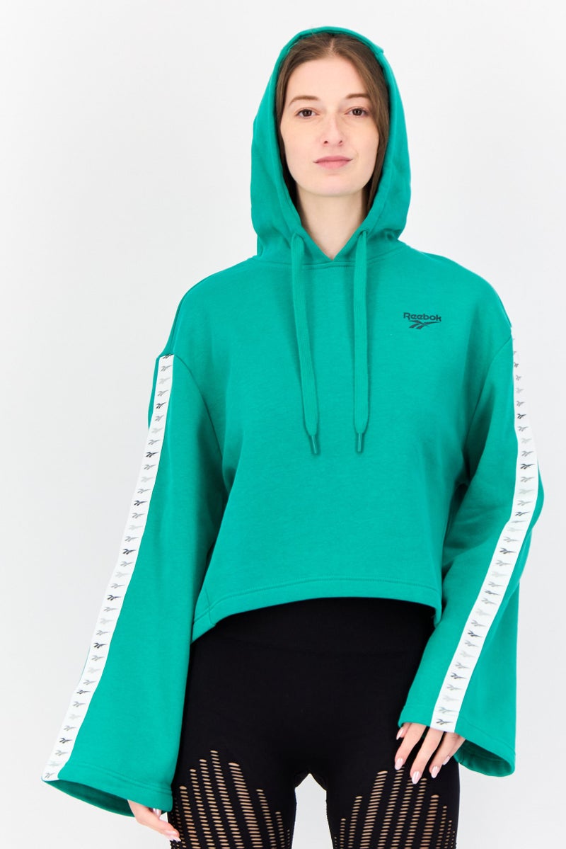 Reebok Women Classic Fit Brand Logo Outdoor Hoodie, Green  - Image 1
