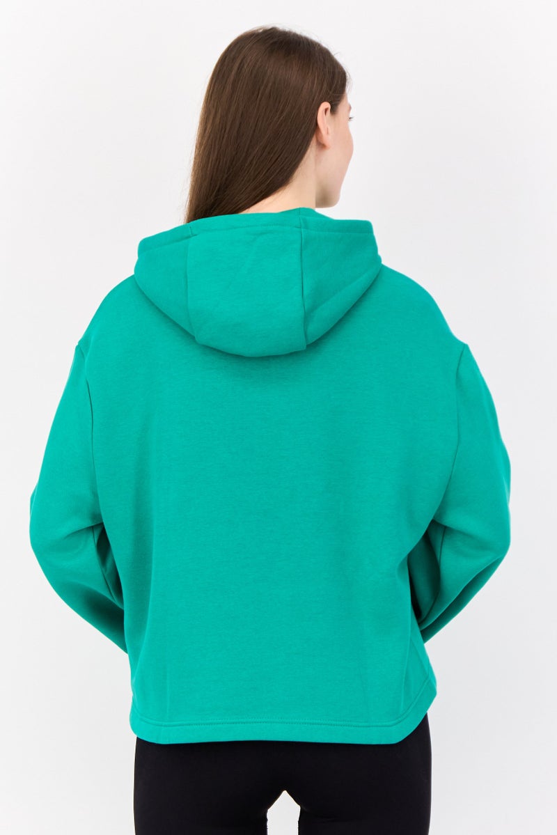 Reebok Women Classic Fit Brand Logo Outdoor Hoodie, Green  - Image 3