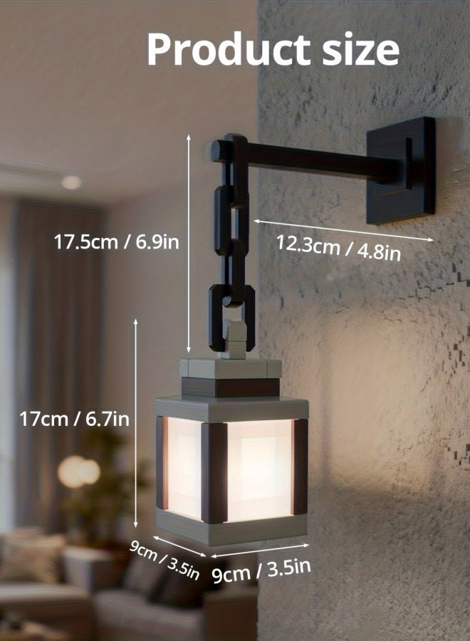 Rechargeable Pixel Lantern Night Light, 16-Color LED Mood Lamp with Remote Control, Adjustable Brightness, Tabletop and Wall-Mounted Gaming Room Light for Kids Bedroom and Home Decor - Image 5