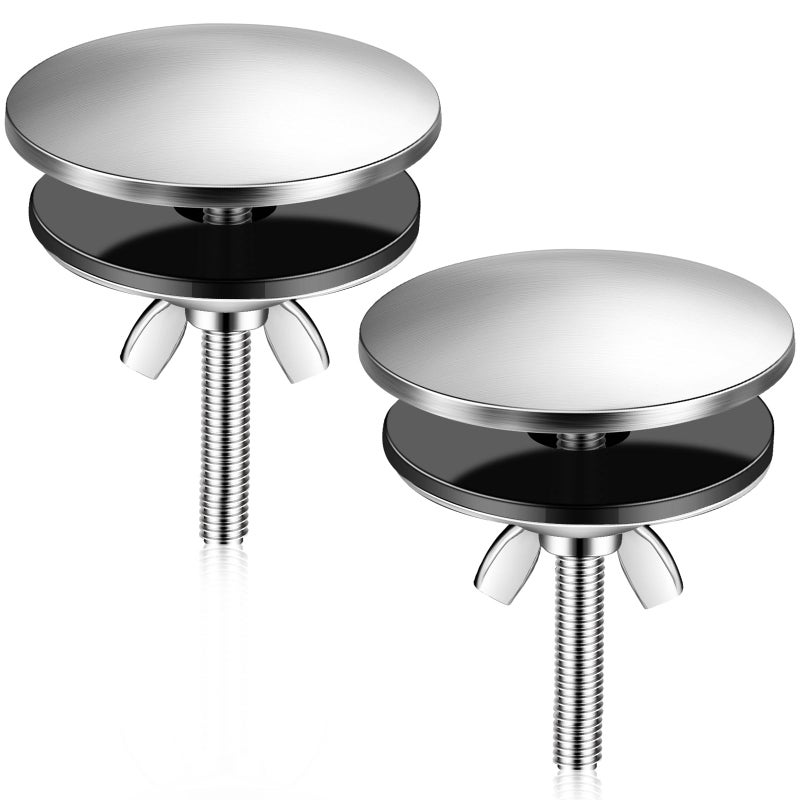 Leifide 2 Pcs 2 Inch Kitchen Sink Hole Cover Faucet Hole Cover Stainless Steel Kitchen Sink Tap Plate Stopper Blanking Metal Plug(Brushed Stainless Steel) - Image 1