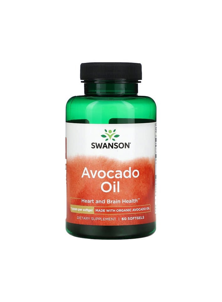 SWANSON Avocado Oil, 1 g, 60 Softgels