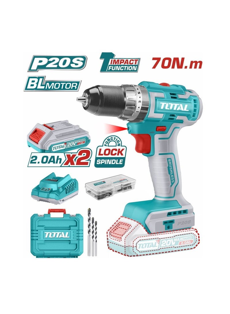 TOTAL mpact 20V Cordless Drill 70Nm 13Mm Tidli20605 - Image 1